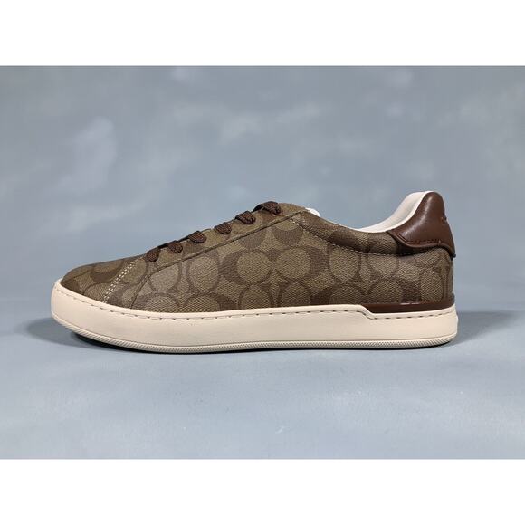 $168 Coach Clip Signature Low Top Sneaker Khaki Saddle G4949 Men's Size 11 - Picture 6 of 10